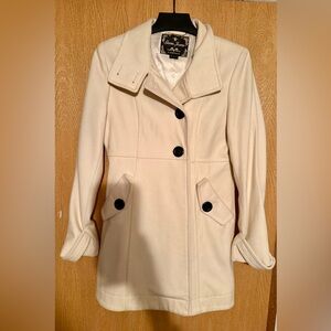 Guess Cream Trench Coat with Black Buttons